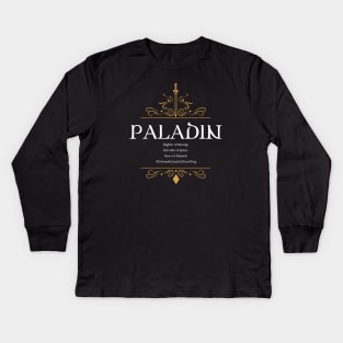 Paladin Paladins Warrior Dungeons Crawler and Dragons Slayer Kids Long Sleeve T-Shirt